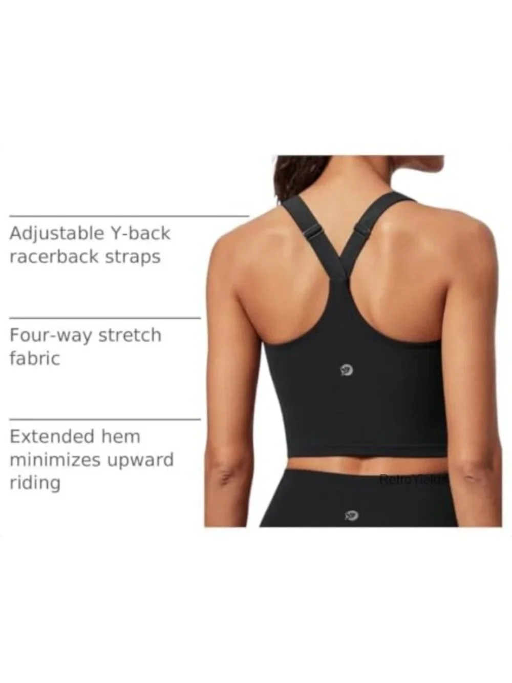IUGA Longline Sports Bra Women Racerback Yoga Crop Tank with Removable Pads